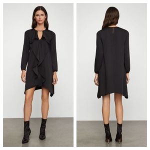 NWT BCBG Ruffle Front dress Black Long Sleeves XS NWT
